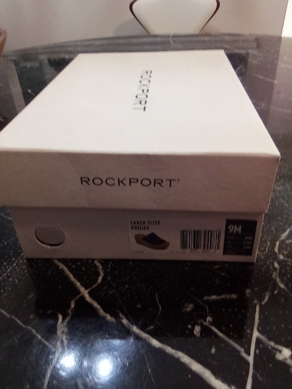 Rockport Navy Suede Open-Toe Slide Sandals - Picture 4 of 5